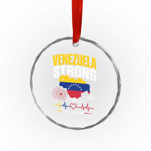 Venezuela Strong Support and Solidarity Crystal Glass Ornament Patriotic Venezuelan Flag Country Map TS02 Print Your Wear