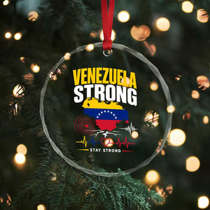 Venezuela Strong Support and Solidarity Crystal Glass Ornament Patriotic Venezuelan Flag Country Map TS02 Print Your Wear