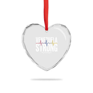 Venezuela Strong Venezuelan Heartbeat Heart Crystal Glass Ornament Solidarity Resilience Hope and Prayer