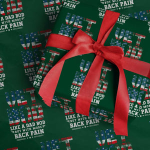 Vet Bod Wrapping Paper Roll Funny Military Veteran Dad Bod American Flag TS10 Green Print Your Wear