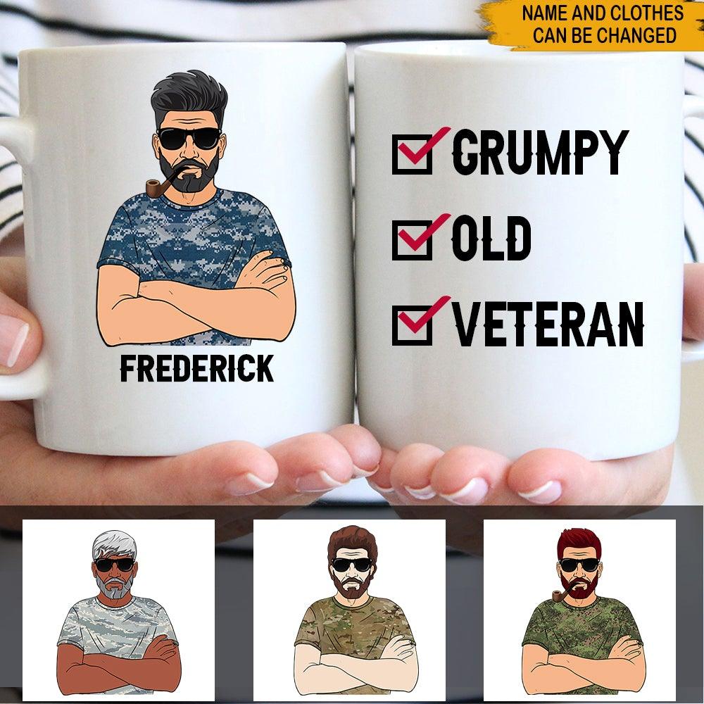 Personalized Mug Grumpy Old Veteran CTM One Size 11oz size Custom ...