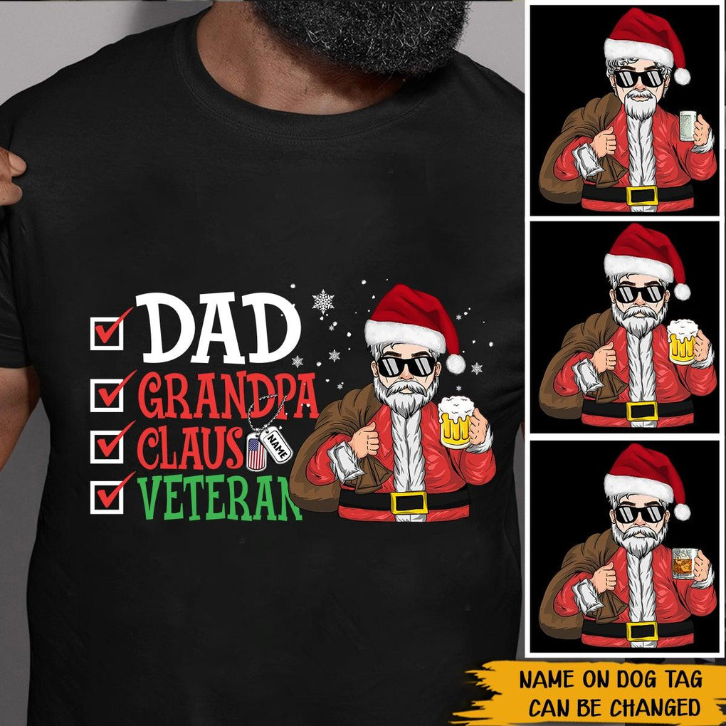 Custom JP Shirt Veteran Dad Grandpa Claus Veteran Gift For CTM Youth Custom - Printyourwear