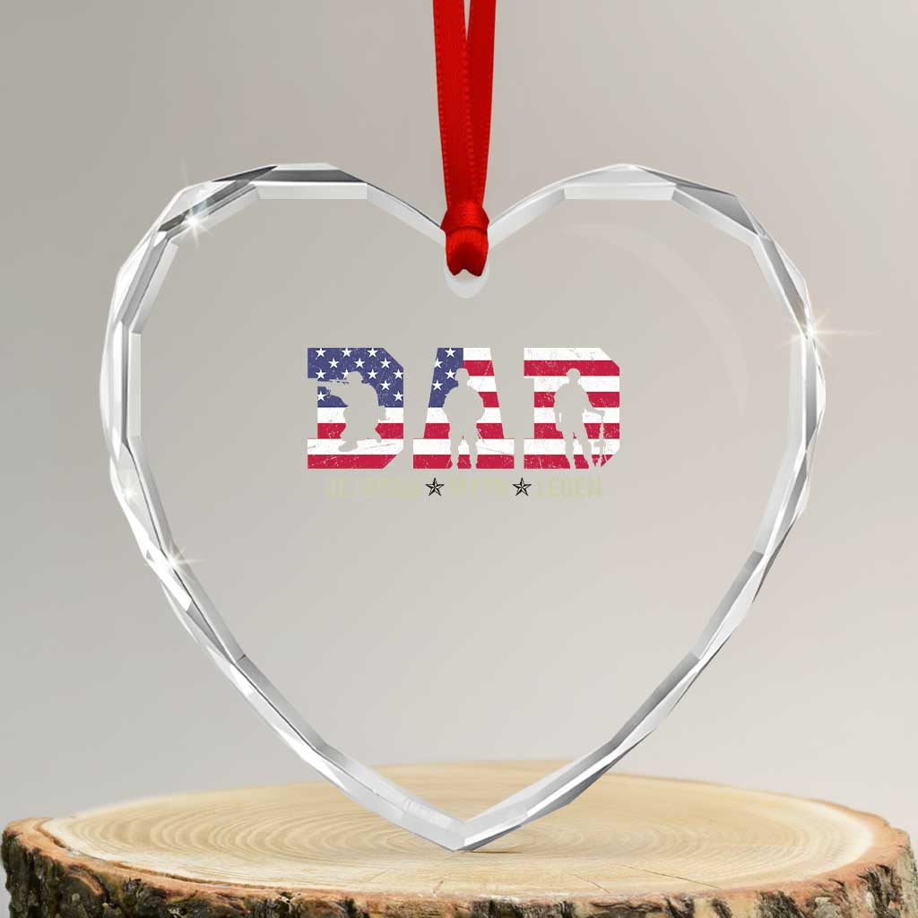 Veteran Dad The Myth Legend Heart Crystal Glass Ornament Cool Father's Day Military Gifts 4th of July TS14 Transparent Glass 3'' Heart Print Your Wear