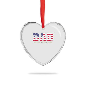 Veteran Dad The Myth Legend Heart Crystal Glass Ornament Cool Father's Day Military Gifts 4th of July
