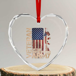 Veteran Of The United States Heart Crystal Glass Ornament Army US Flag Veteran Patriotic TS10 Transparent Glass 3'' Heart Print Your Wear