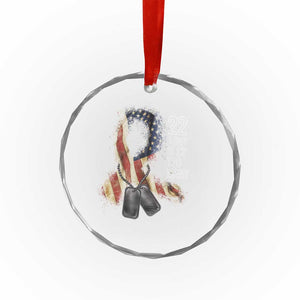 Veteran Suicide Awareness Crystal Glass Ornament 22 A Day Is 22 Too Many American Flag Ribbon TS02 Print Your Wear