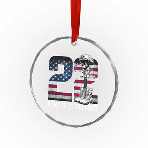 Veteran Suicide Awareness Crystal Glass Ornament 22 A Day is 22 Too Many Veteran Lives Matter TS02 Print Your Wear