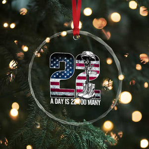 Veteran Suicide Awareness Crystal Glass Ornament 22 A Day is 22 Too Many Veteran Lives Matter TS02 Print Your Wear