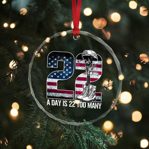 Veteran Suicide Awareness Crystal Glass Ornament 22 A Day is 22 Too Many Veteran Lives Matter TS02 Print Your Wear