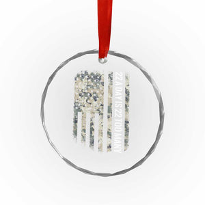 Veteran Suicide Awareness Crystal Glass Ornament USA Flag 22 A Day Is 22 Too Many TS02 Print Your Wear