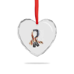 Veteran Suicide Awareness Heart Crystal Glass Ornament 22 A Day Is 22 Too Many American Flag Ribbon TS02 Print Your Wear