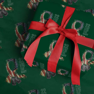 Veteran Suicide Awareness Wrapping Paper Roll 22 A Day Is 22 Too Many American Flag Ribbon TS02 Green Print Your Wear