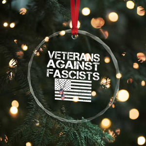 Veterans Against Fascists Crystal Glass Ornament Patriotic Soldier Vintage American Flag Dog Tag TS11 Print Your Wear