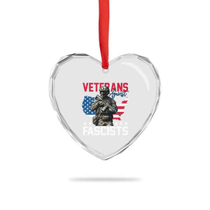 Veterans Against Fascists Heart Crystal Glass Ornament Patriotic Soldier Vintage American Flag TS11 Print Your Wear