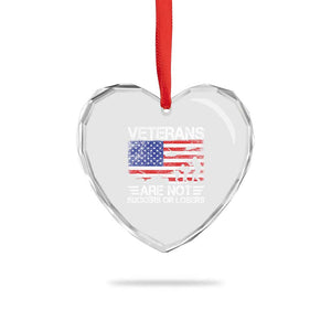 Veterans Are Not Suckers Or Losers Heart Crystal Glass Ornament Veteran Vintage US Flag Protest TS10 Print Your Wear