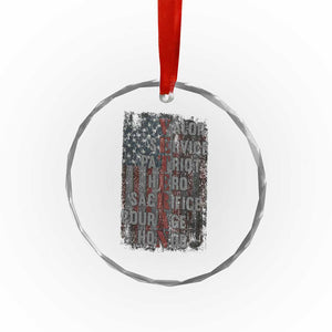 Veterans Valor Service Patriot Hero Sacrifice Courage Honor Crystal Glass Ornament American Flag TS11 Print Your Wear