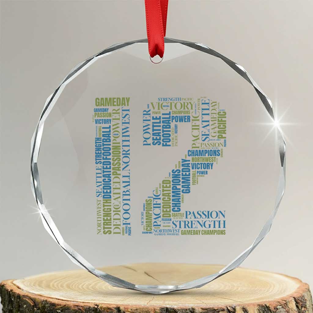 Victory And Strength Number 12 Typography Crystal Glass Ornament Gift For Football Lovers TS12 Transparent Glass 3'' Circle Print Your Wear