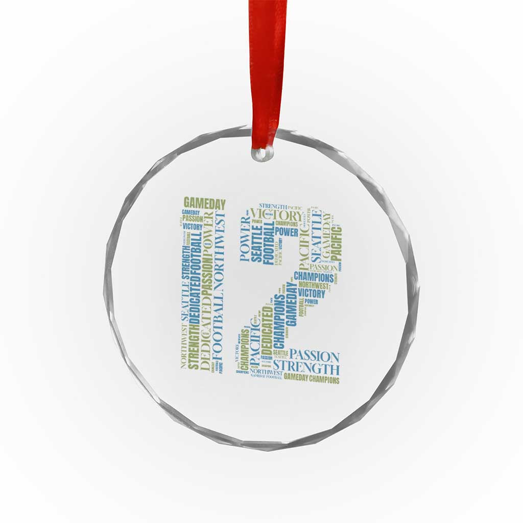 Victory And Strength Number 12 Typography Crystal Glass Ornament Gift For Football Lovers