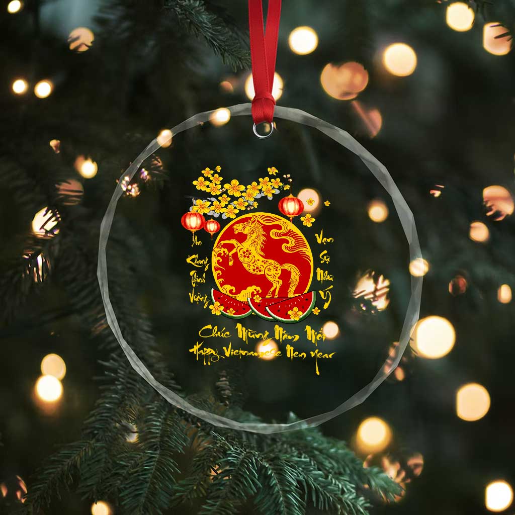 Vietnamese Lunar New Year 2026 Crystal Glass Ornament Chuc Mung Nam Moi Tet Holiday Horse Zodiac TS11 Print Your Wear