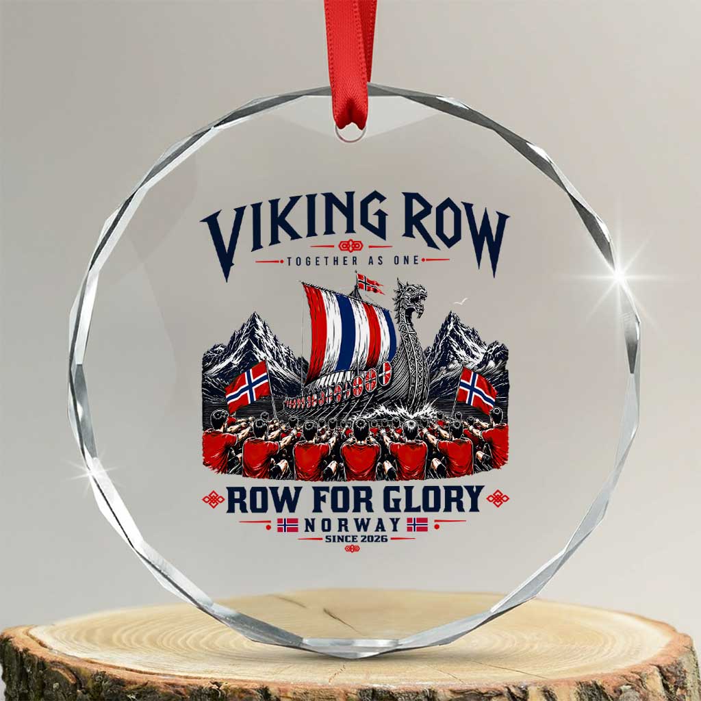 Viking Row Ro Ro Norway Norge Norwegian Flag Crystal Glass Ornament Row For Glory Norway Together As One Retro Football Fans TS02 Transparent Glass 3'' Circle Print Your Wear