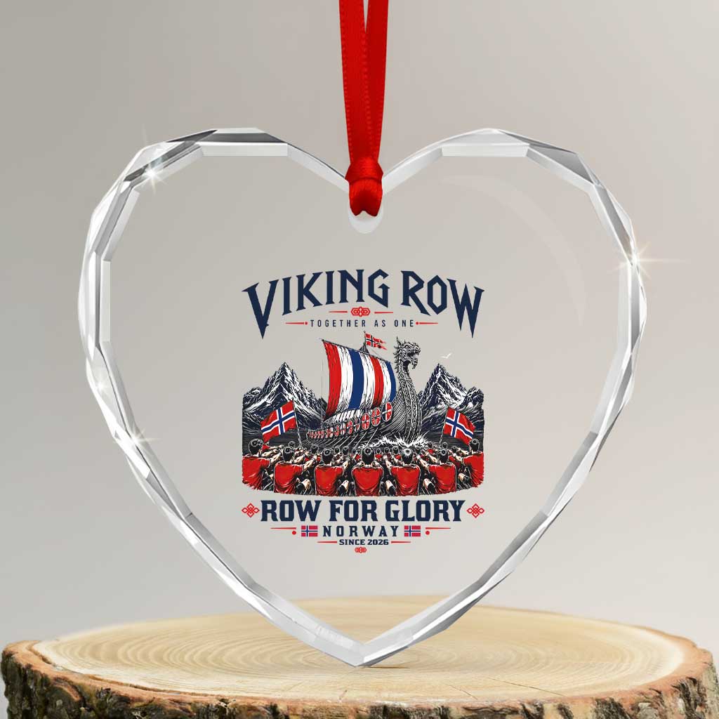 Viking Row Ro Ro Norway Norge Norwegian Flag Heart Crystal Glass Ornament Row For Glory Norway Together As One Retro Football Fans TS02 Transparent Glass 3'' Heart Print Your Wear