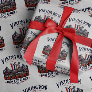 Viking Row Ro Ro Norway Norge Norwegian Flag Wrapping Paper Roll Row For Glory Norway Together As One Retro Football Fans TS02 White Print Your Wear