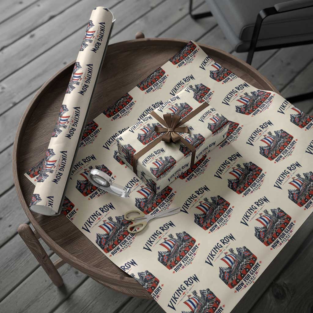 Viking Row Ro Ro Norway Norge Norwegian Flag Wrapping Paper Roll Row For Glory Norway Together As One Retro Football Fans TS02 Beige Print Your Wear