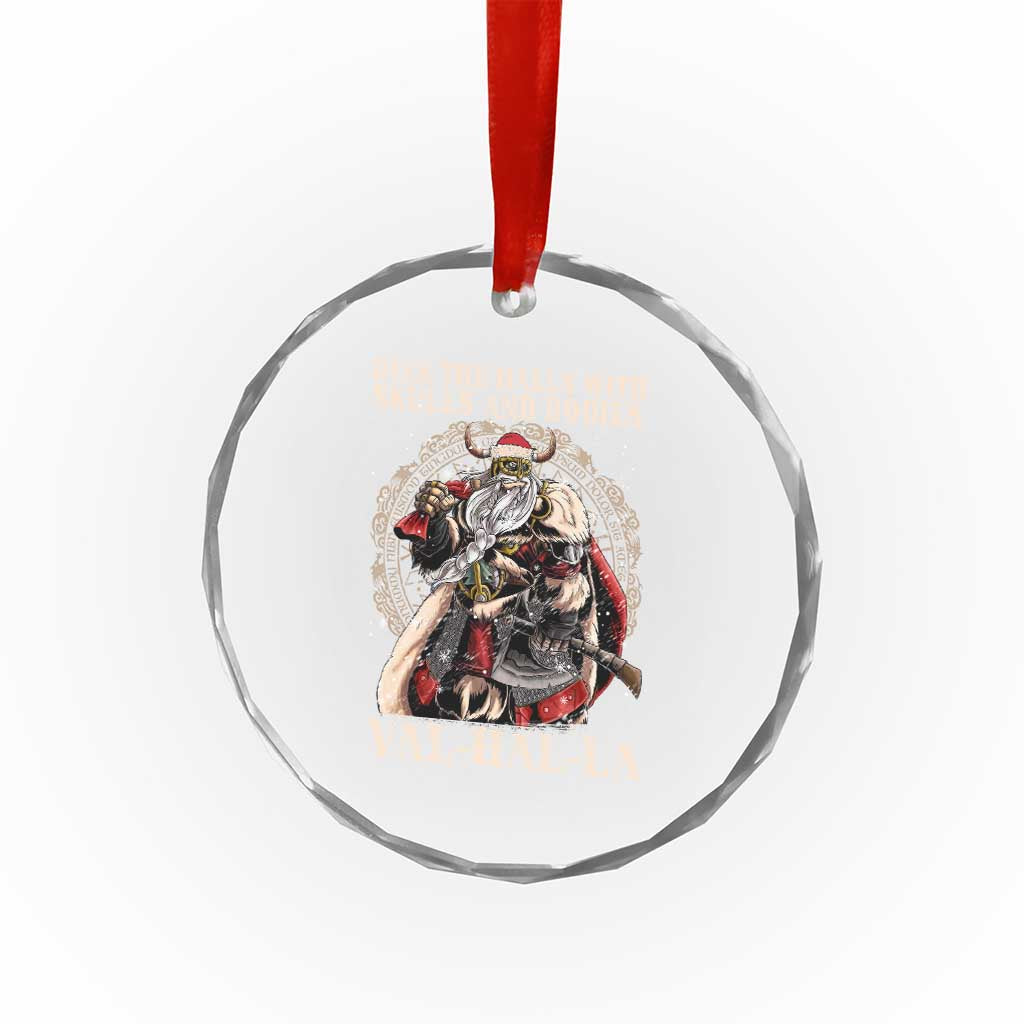 Viking Xmas Crystal Glass Ornament Deck The Halls With Skulls And Bodies Valhalla TS11 Print Your Wear