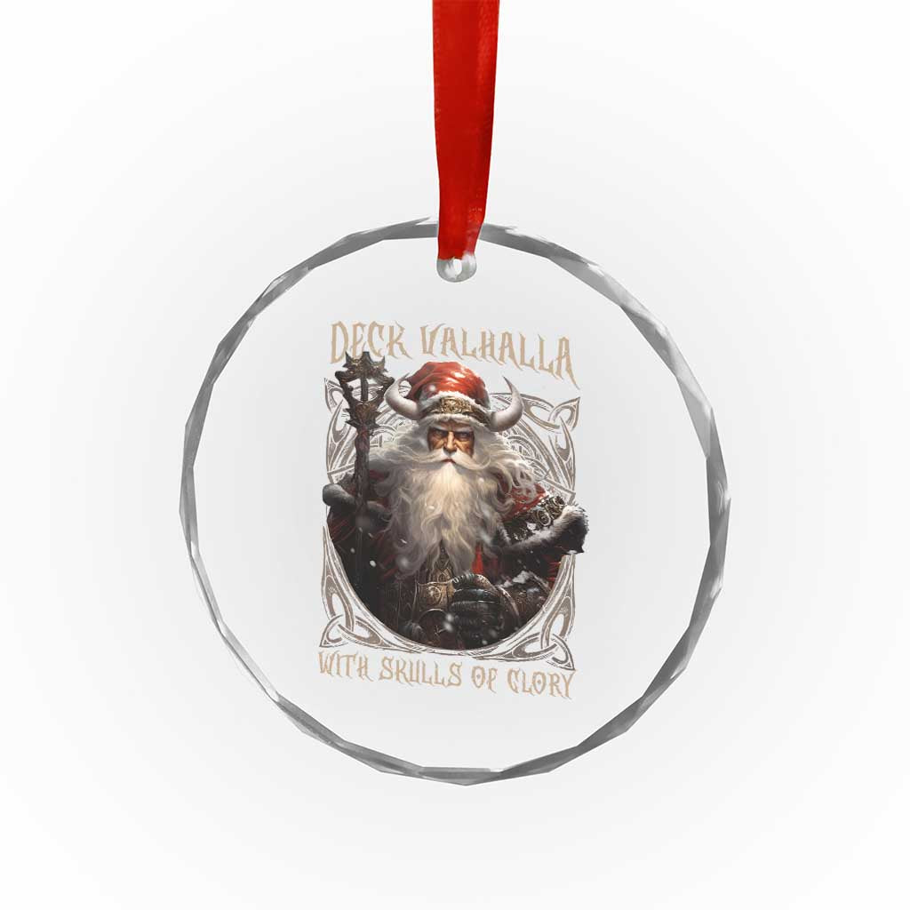 Viking Xmas Crystal Glass Ornament Deck Valhalla With Skulls Of Glory Santa Yule TS11 Print Your Wear