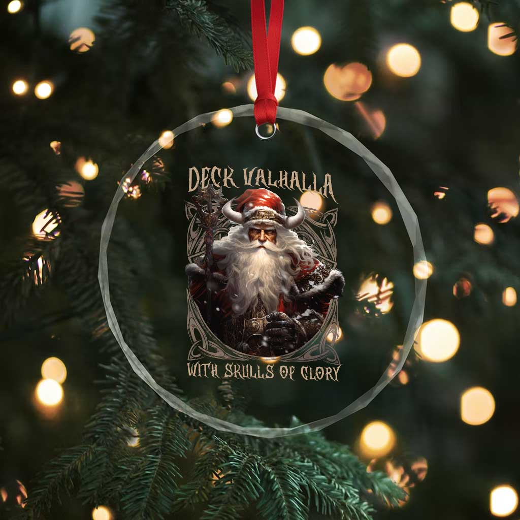 Viking Xmas Crystal Glass Ornament Deck Valhalla With Skulls Of Glory Santa Yule TS11 Print Your Wear