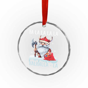 Viking Xmas Crystal Glass Ornament Fa La La La Valhalla La Viking Santa Gnome TS11 Print Your Wear