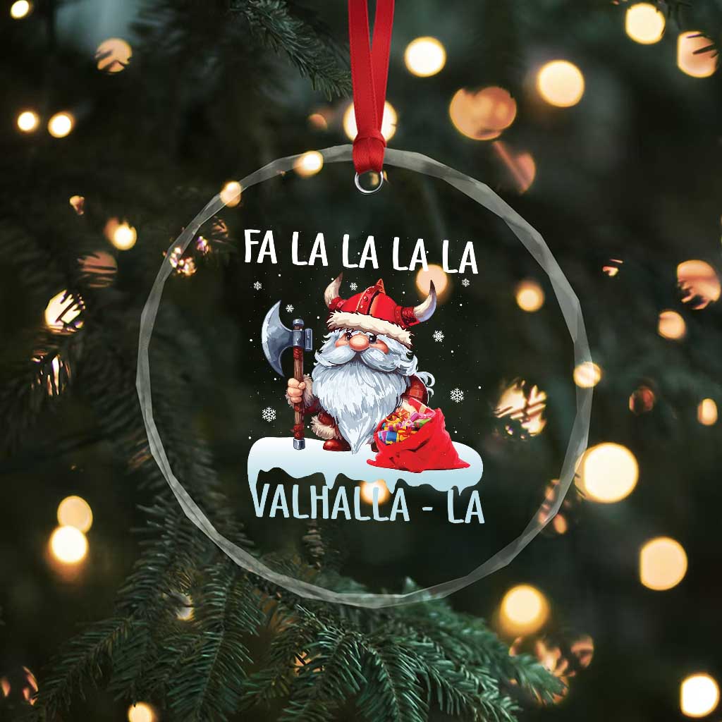 Viking Xmas Crystal Glass Ornament Fa La La La Valhalla La Viking Santa Gnome TS11 Print Your Wear
