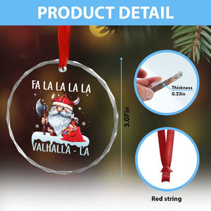 Viking Xmas Crystal Glass Ornament Fa La La La Valhalla La Viking Santa Gnome TS11 Print Your Wear