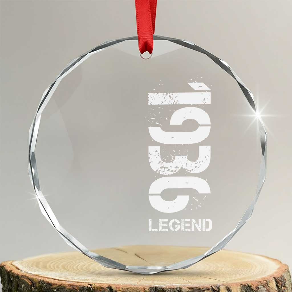 Vintage 1936 Legend Crystal Glass Ornament 90th Birthday Gifts Special Milestone TS11 Transparent Glass 3'' Circle Print Your Wear