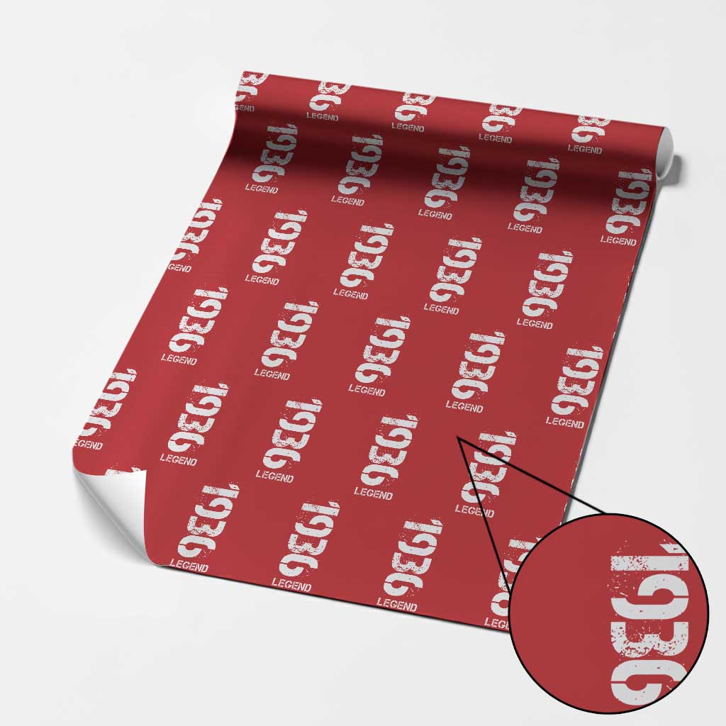 Vintage 1936 Legend Wrapping Paper Roll 90th Birthday Gifts Special Milestone