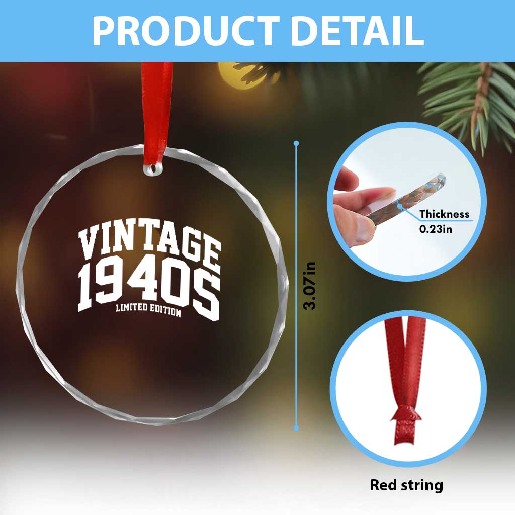 Vintage 1940s Limited Edition Crystal Glass Ornament Vintage Varsity Funny Cool 1940 Theme TS10 Print Your Wear