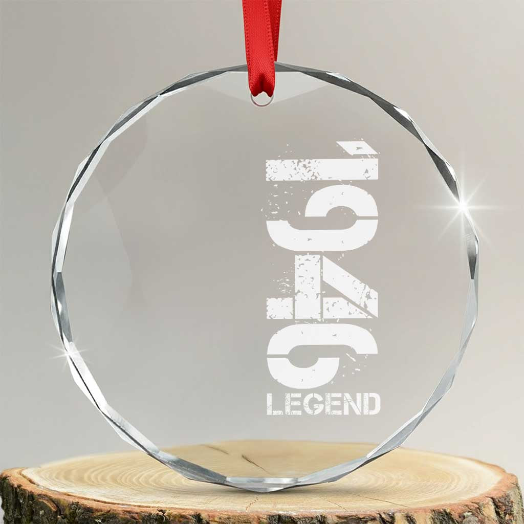 Vintage 1946 Legend Crystal Glass Ornament 80th Birthday Gifts Special Milestone TS11 Transparent Glass 3'' Circle Print Your Wear