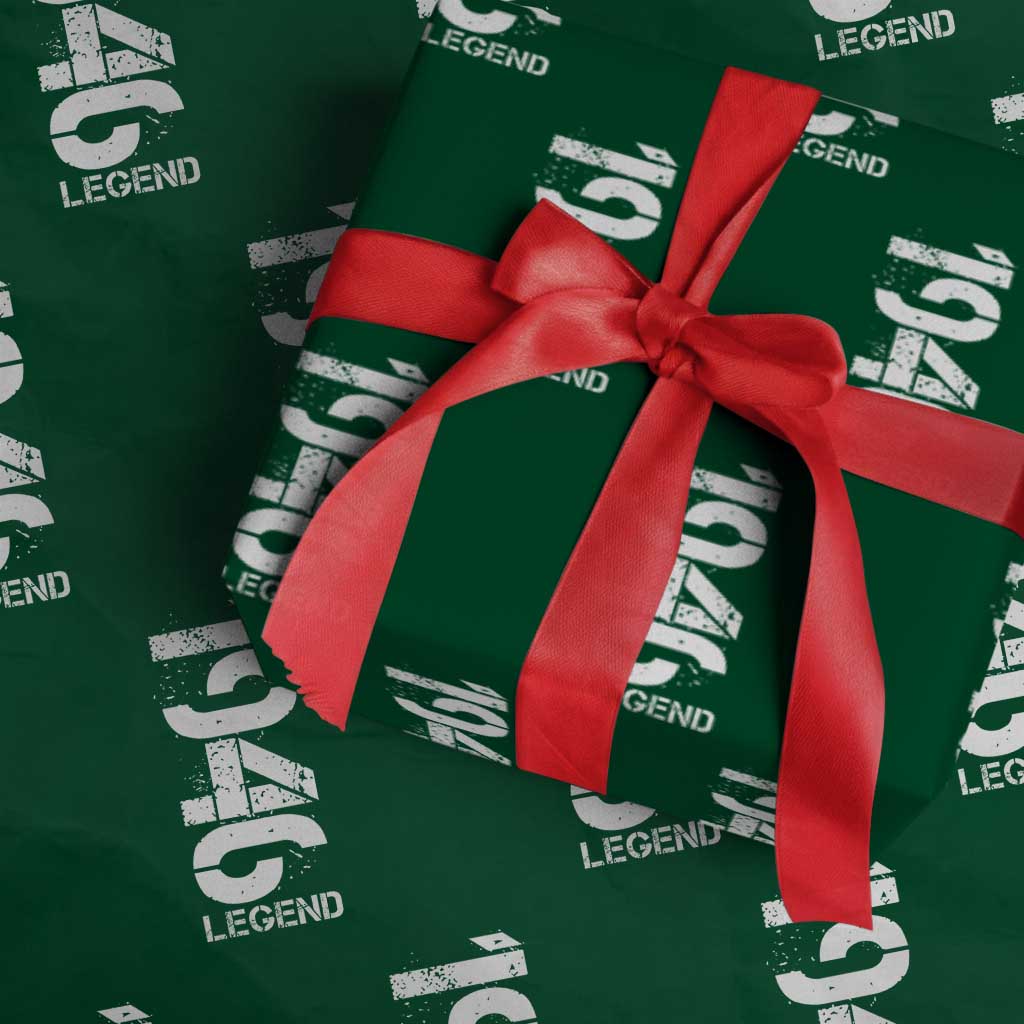 Vintage 1946 Legend Wrapping Paper Roll 80th Birthday Gifts Special Milestone TS11 Green Print Your Wear