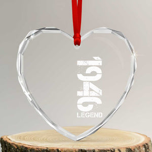 Vintage 1946 Legend Heart Crystal Glass Ornament 80th Birthday Gifts Special Milestone TS11 Transparent Glass 3'' Heart Print Your Wear