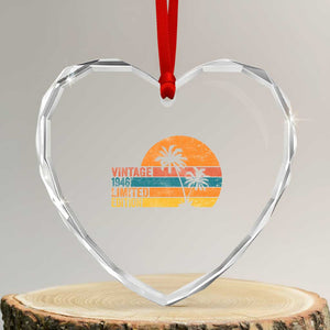 Vintage 1946 Limited Edition Heart Crystal Glass Ornament Retro Sunset 80th Birthday 80 Year Old Gifts TS10 Transparent Glass 3'' Heart Print Your Wear
