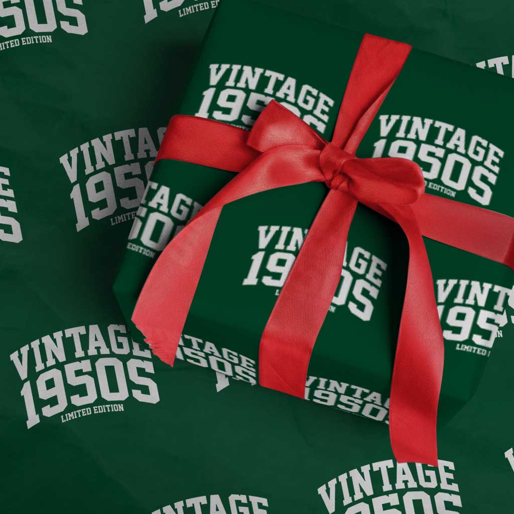 Vintage 1950s Limited Edition Wrapping Paper Roll Vintage Varsity Funny Cool 1950 Theme TS10 Green Print Your Wear