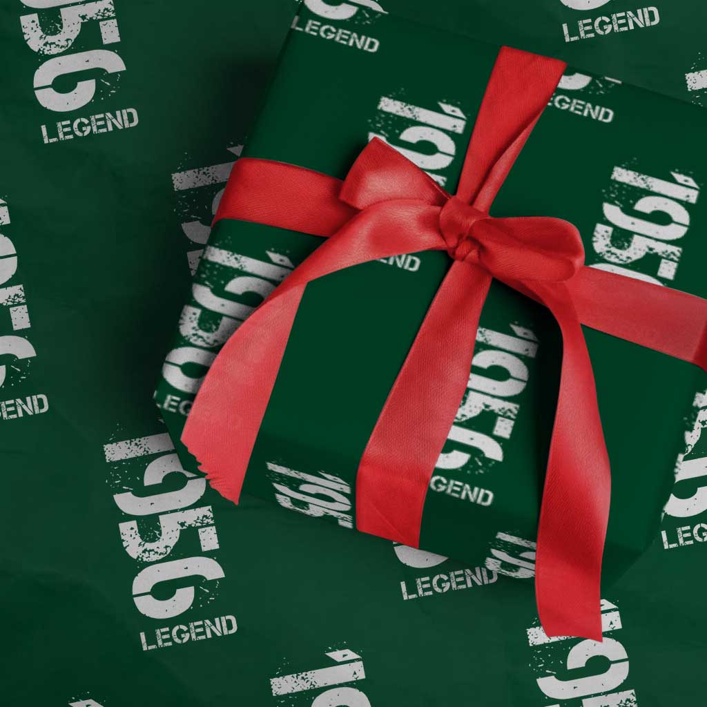 Vintage 1956 Legend Wrapping Paper Roll 70th Birthday Gifts Special Milestone TS11 Green Print Your Wear
