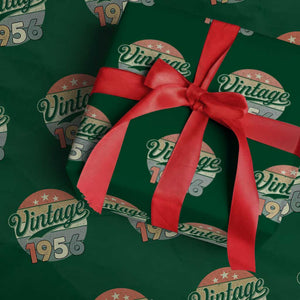 Vintage 1956 Wrapping Paper Roll 70 Year Old 70th Birthday Gifts TS10 Green Print Your Wear