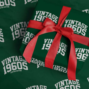 Vintage 1960s Limited Edition Wrapping Paper Roll Vintage Varsity Funny Cool 1960 Theme TS10 Green Print Your Wear