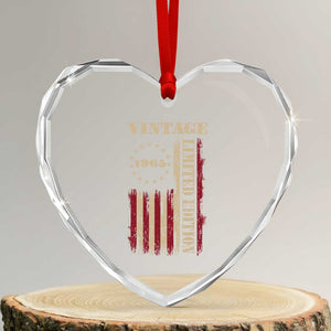 Vintage 1965 Birthday Heart Crystal Glass Ornament Retro American Flag Limited Edition TS10 Transparent Glass 3'' Heart Print Your Wear