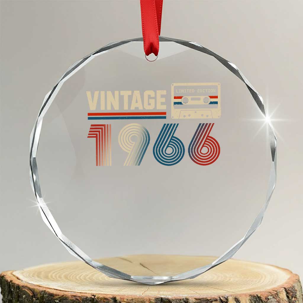 Vintage 1966 60th Birthday Gifts Crystal Glass Ornament 60 Year Old Favors TS10 Transparent Glass 3'' Circle Print Your Wear