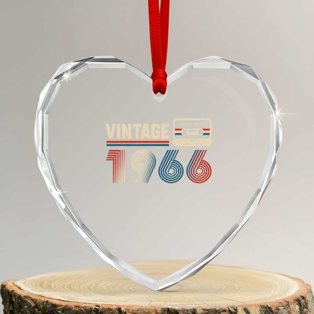 Vintage 1966 60th Birthday Gifts Heart Crystal Glass Ornament 60 Year Old Favors TS10 Transparent Glass 3'' Heart Print Your Wear
