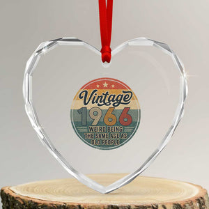 Vintage 1966 60th Birthday Heart Crystal Glass Ornament 60 Year Old Gift Weird Being the Same Age as Old People