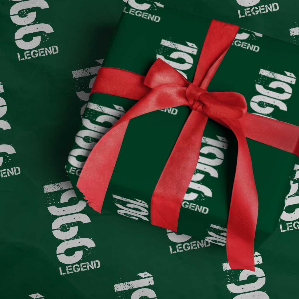 Vintage 1966 Legend Wrapping Paper Roll 60th Birthday Gifts Special Milestone TS11 Green Print Your Wear