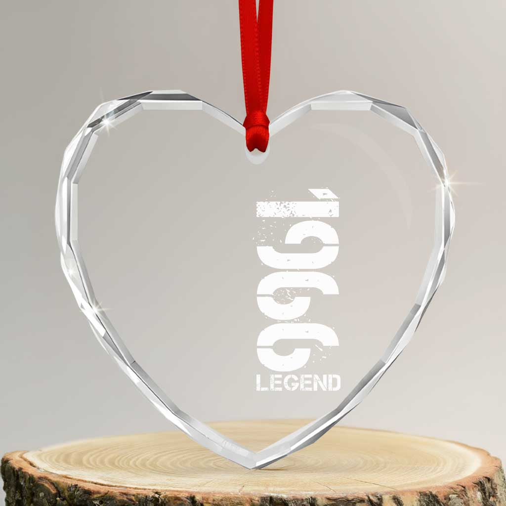 Vintage 1966 Legend Heart Crystal Glass Ornament 60th Birthday Gifts Special Milestone TS11 Transparent Glass 3'' Heart Print Your Wear